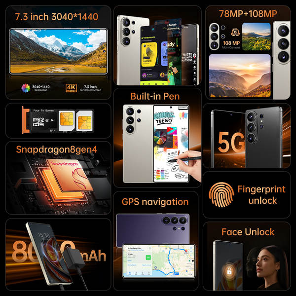 Transfronteiriço S26 smartphone ultra grande ecrã global versão 5g Android 15 explosivos de venda quente 8+256