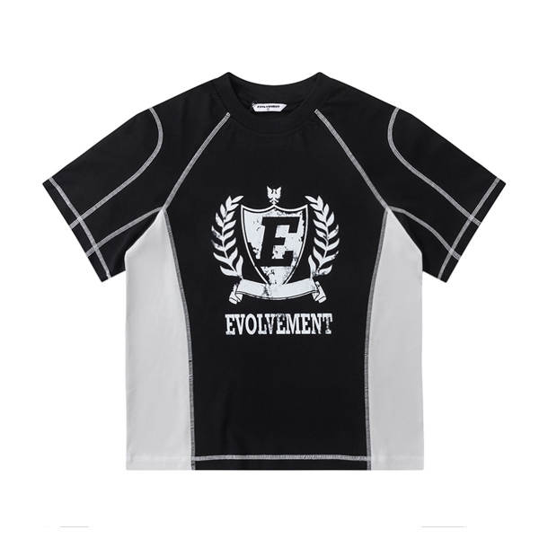 T-shirt de verão de 2026 para homens de pulso curto americano T-shirt esportivo hiphop para homens de pulso curto