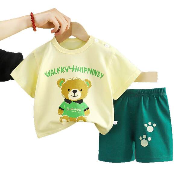 Conjunto de verão infantil de algodão