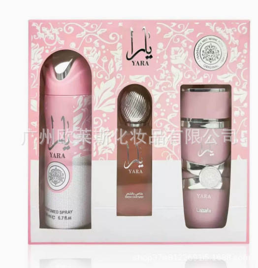 Kit de perfume YARA Perfume Corpo Pulverizador Cosmético Caixa de Presentes Kit de perfume fresco Homens Mulheres Fábrica de Perfume