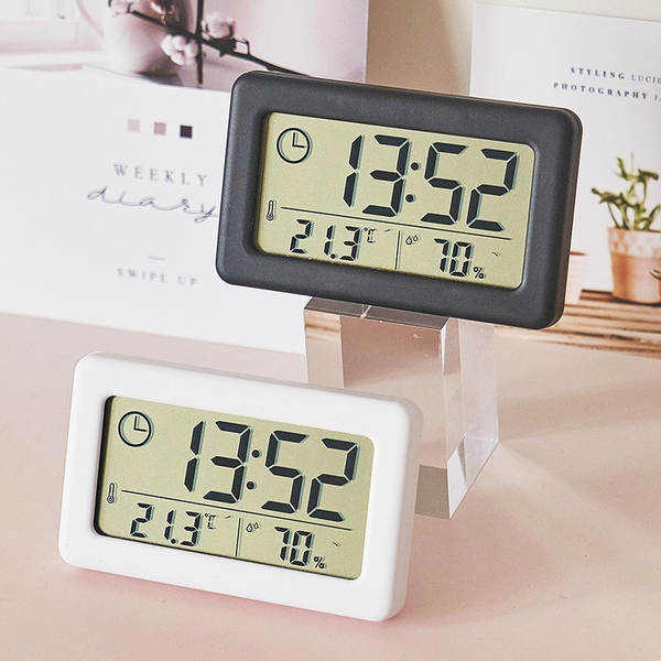 Relógio eletrônico de temperatura fina e umidade de estilo nórdico YD005