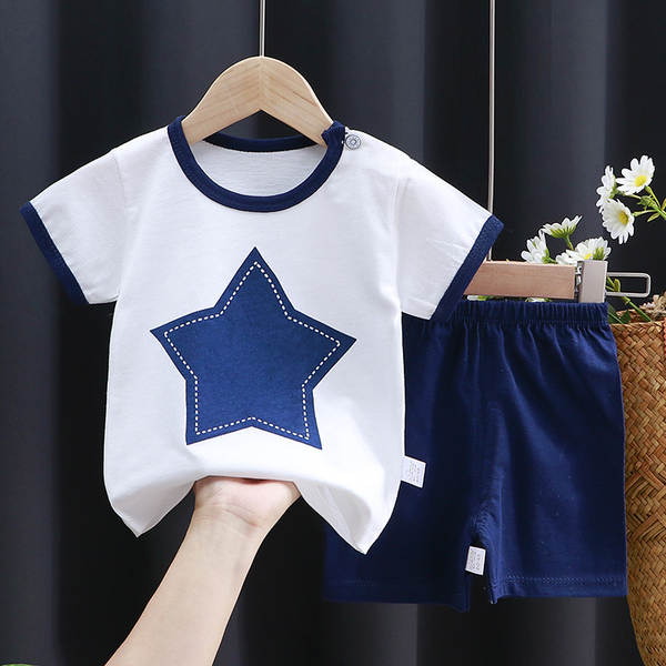 Conjunto de verão infantil de algodão