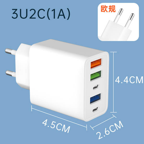 5V2A cinco carregadores USB padrão europeus para o plug-in do adaptador de energia padrão da Apple para celulares Android