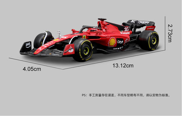 2023 Peugeot 1:43 Ferrari F1 Modelo SF23 Carro de corrida de metal Simulador de brinquedo Modelo Carro de liga Homem