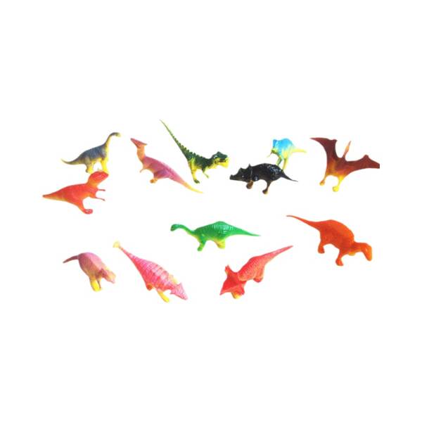 Transfronteiriço Soft 6 cm mini 12 peças de brinquedo de dinossauro modelo infantil plástico brinquedo de comida de dinossauro