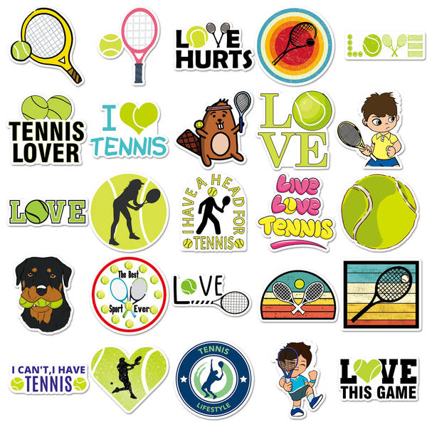 50 cartões de esportes transfronteiriços de personalidade de desenho de ténis cartões de esportes transfronteiriços cartões de esqui DIY cartão de bagagem de celular adesivo à prova d'água