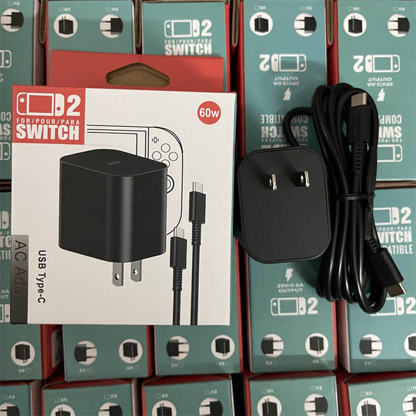 Novo Switch2 Host Neutral PD Carregador NS2 Jogo Adaptador de alimentação do motor 60W Carregador Rápido