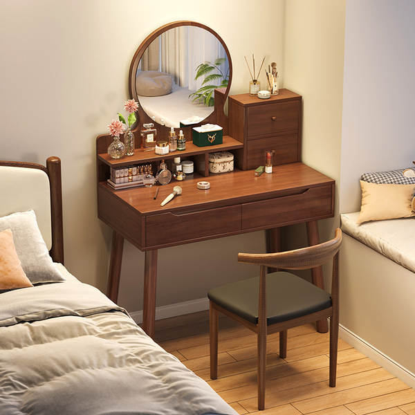 Mesa de Maquiagem Compacta de Madeira