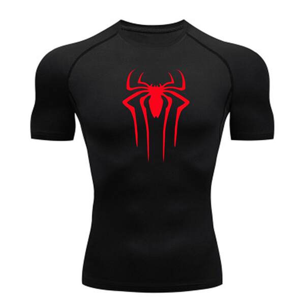Camiseta de esporte comprimida de verão de pulseira curta para homens Camiseta de fitness de corrida rápida Seca para o ginásio Camiseta de fitness S-3XL