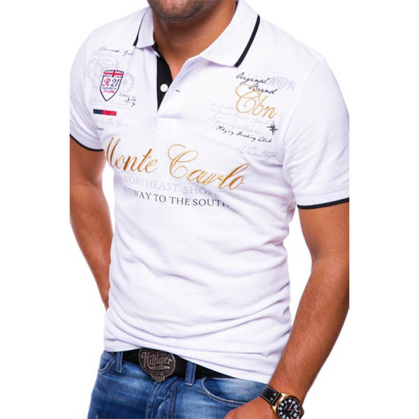 2023 Cross-border Europa e América Camiseta de esportes de lazer de três pedaços POLO camisa de golfe digital impressão de camisa
