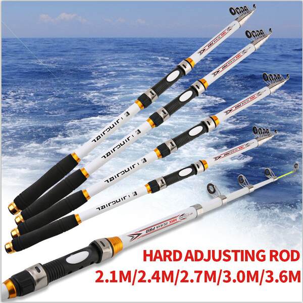 Barril de pesca de barril de carbono 2,1 m 3,6 m de largura barril de pesca de metal barril de peixe de 5 camadas barril de carga transfronteiriço 2,4 m