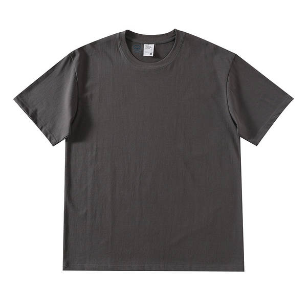 T-shirt masculino com mangas curtas e pesadas de algodão puro 230 gramas Jovens com mangas redondas de roupa de roupa pura