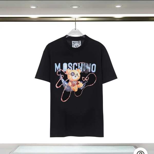 Versão correta 2025 Moody's Moss Pequeno Urso Impressão Logo Coroa Coroa Curta T-Shirt Homem Novo Modelo