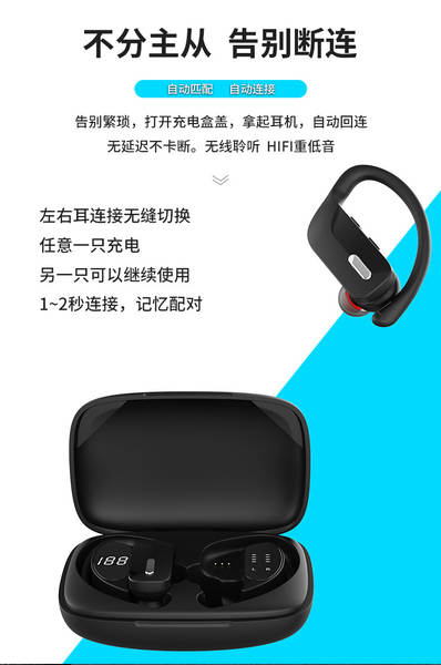 Transfronteiriço explosivo T17 fone de ouvido sem fio Bluetooth TWS pendurado fone de ouvido movimento à prova d'água 5.3 fábrica de realização direta sem ouvido