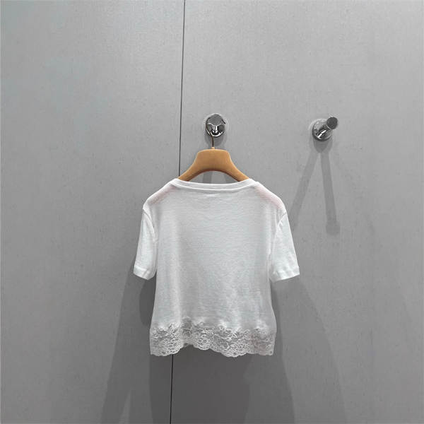 2025 Primeira Primavera Novo Southern Oil Miu Redução de Idade doce Meredith Pintura de logotipo de pano de fundo T-shirt de luva curta