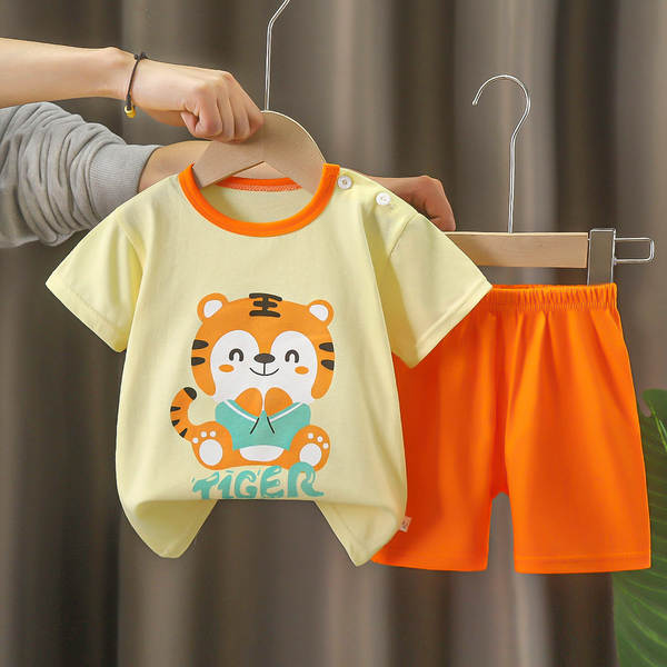 Conjunto de verão infantil de algodão