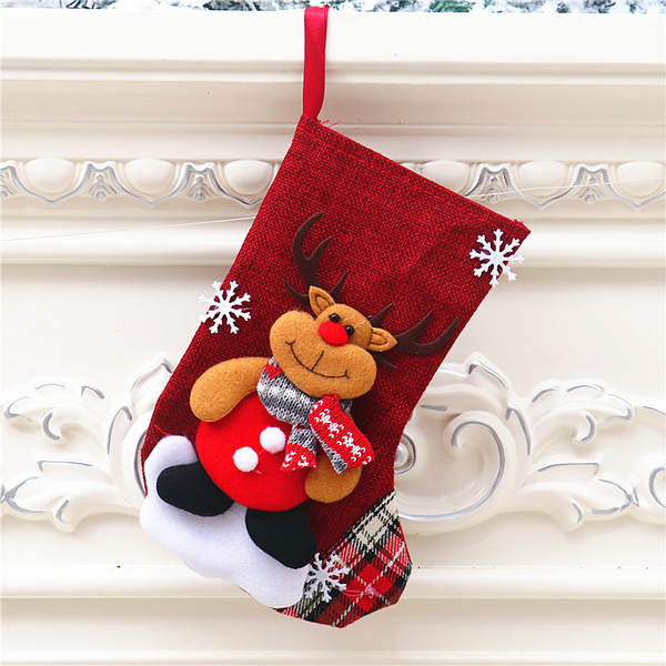 Sacos de presente de doces de Natal Decoração de objetos Santa Claus Snowman meias de presente de Natal meias de Natal Decoração