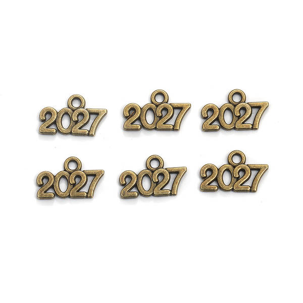 Fabricante de vendas diretas de acessórios de jóias DIY Número Suspensão 2025 2026 2027 9x14mm