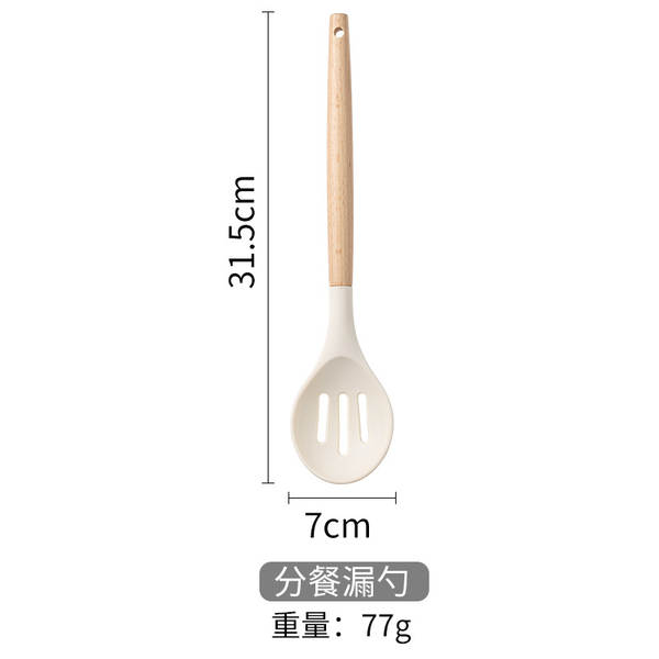 Set de utensílios de cozinha de silício branco de madeira 12 peças do kit de utensílios de cozinha da Amazon