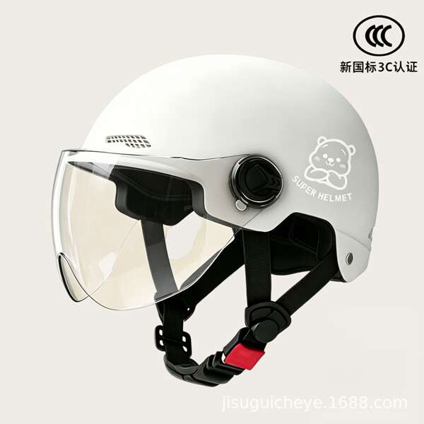 Novo modelo nacional 3C certificado capacete elétrico para motocicletas masculino e feminino quatro temporadas chapéu de segurança geral para adultos semicondutores