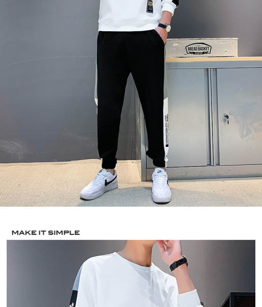 Primavera Outono Homens Desporto Outono Suíte 2026 Nova Moda Suíte Cabeça Redonda Lingerie T-Shirt Suíte Homem