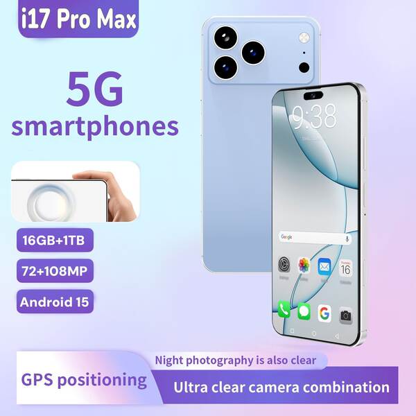 Novo celular transfronteiriço i17 Pro Max botão lateral 16+1TGB Android 14 tela 7.3 4G