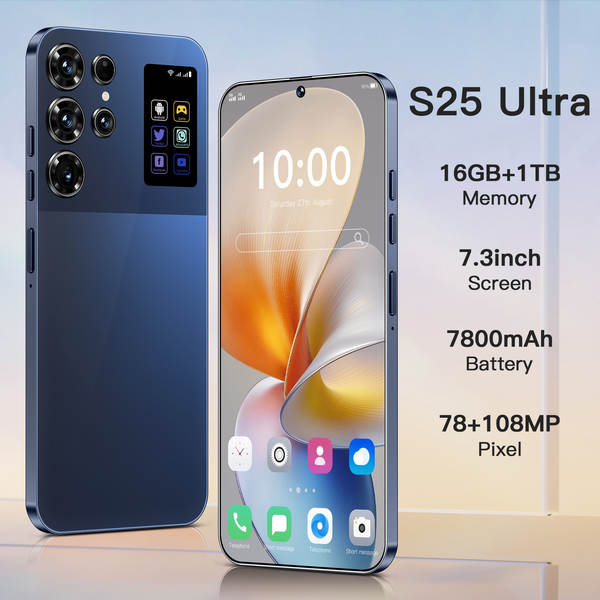 Transfronteiriço S25 ultra 3 + 16 incell perfuração inteligente de tela grande unidade 4G rede de comércio exterior celular