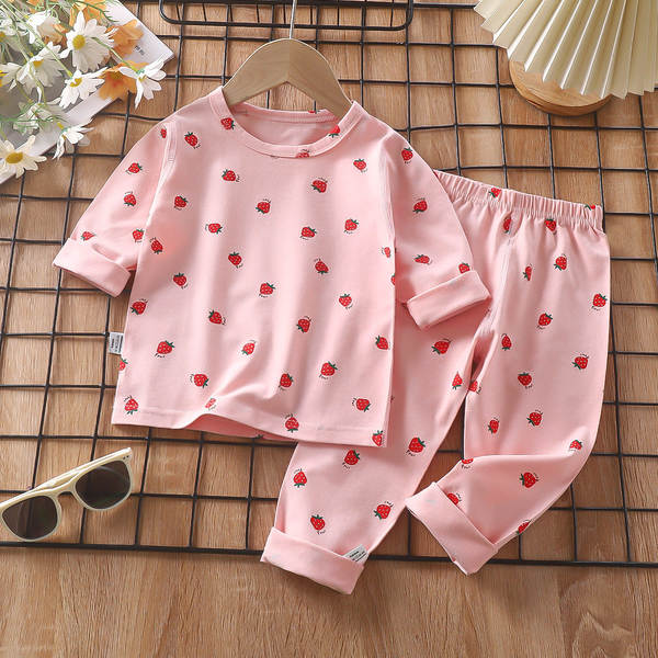 Conjunto de pijama para crianças de primavera