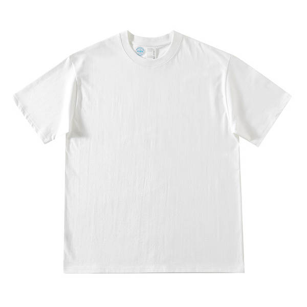 T-shirt masculino com mangas curtas e pesadas de algodão puro 230 gramas Jovens com mangas redondas de roupa de roupa pura