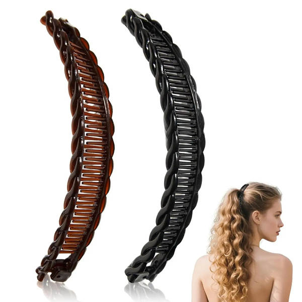 Pente e Clipes de Cabelo Banana