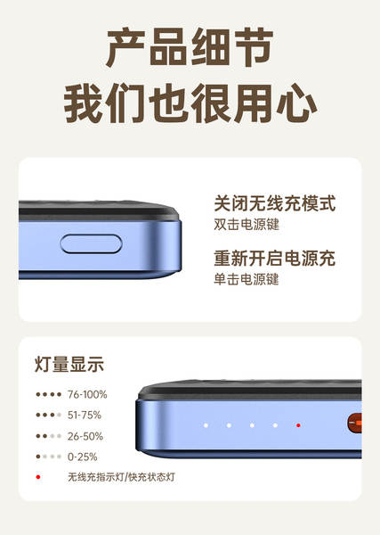 Magsafe transfronteiriço carregador sem fio magnético 5000mAh telemóvel mini suporte de potência móvel LOGO personalizado