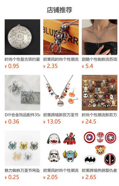 O colar do pânico do rock Y2K Jóias Mulheres Colar de aranha do cristal vermelho gótico para o comércio exterior