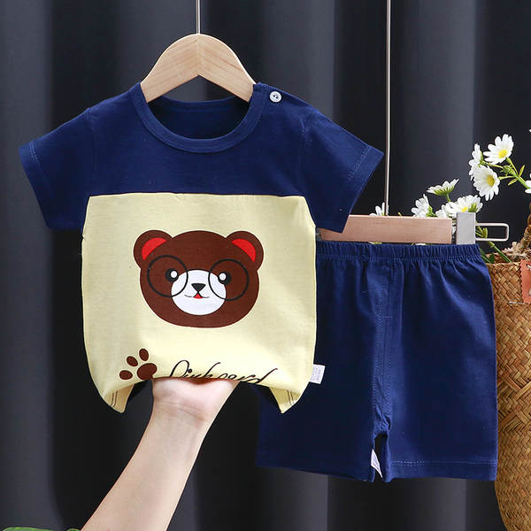 Conjunto de verão infantil de algodão