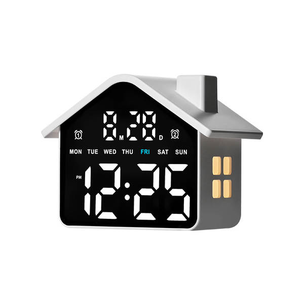 Novo relógio LED em forma de casa relógio eletrônico multifuncional com luz noturna relógio GH9033