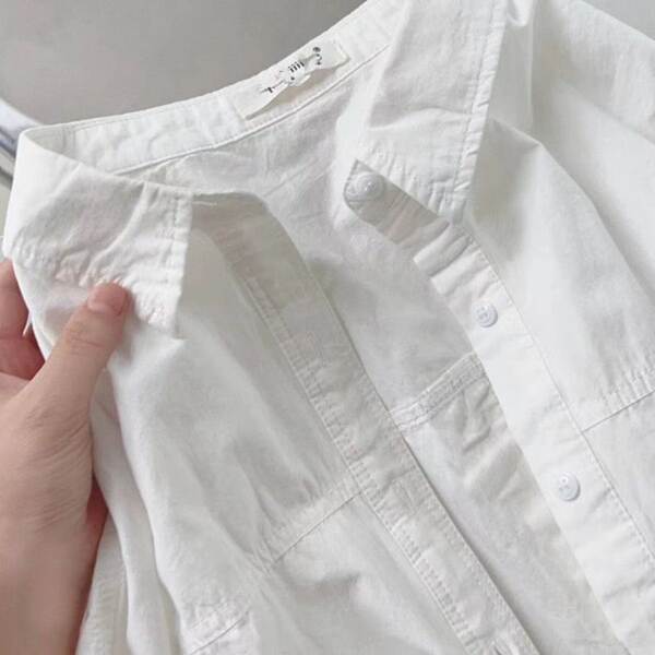 100% de algodão puro e escuro azul extremamente leve camisa com mangas compridas vestido de primavera de 2025 nova camisa de casaco de centenas