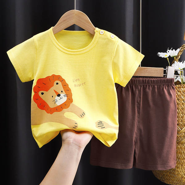 Conjunto de verão infantil de algodão