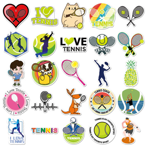 50 cartões de esportes transfronteiriços de personalidade de desenho de ténis cartões de esportes transfronteiriços cartões de esqui DIY cartão de bagagem de celular adesivo à prova d'água
