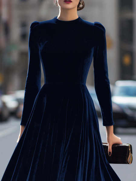 Vestido de comércio exterior transfronteiriço da Europa e dos Estados Unidos 2025 Outono e Inverno Novo Vestido de comércio exterior transfronteiriço