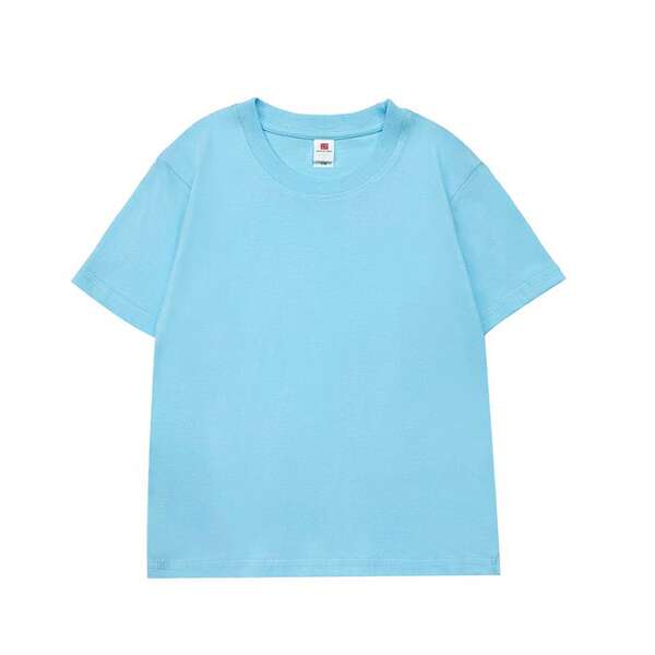 Camiseta de algodão puro para crianças 220 gramas de algodão personalizado padrão de logotipo para crianças vestido de verão para o comércio exterior