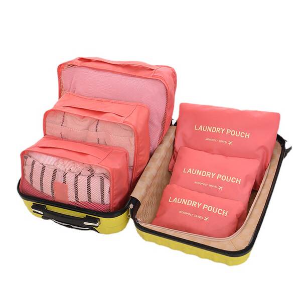 Cadeia de viagem dupla com cadeia de oxigênio de espessura 6 pacotes Sacos de bagagem 6 pacotes Sacos de viagem
