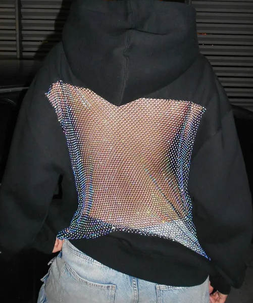 Moletom feminino de manga longa com capuz