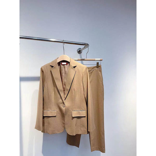 Outono novo modelo de roupas femininas de lã de lenha real misturado vestido de lâmina reta vestido de calça profissional fabricante de conjuntos de vendas diretas
