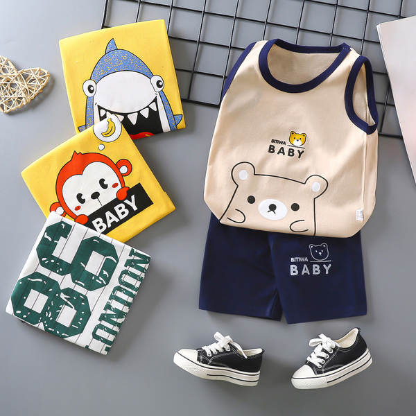 Vestido de verão infantil de algodão