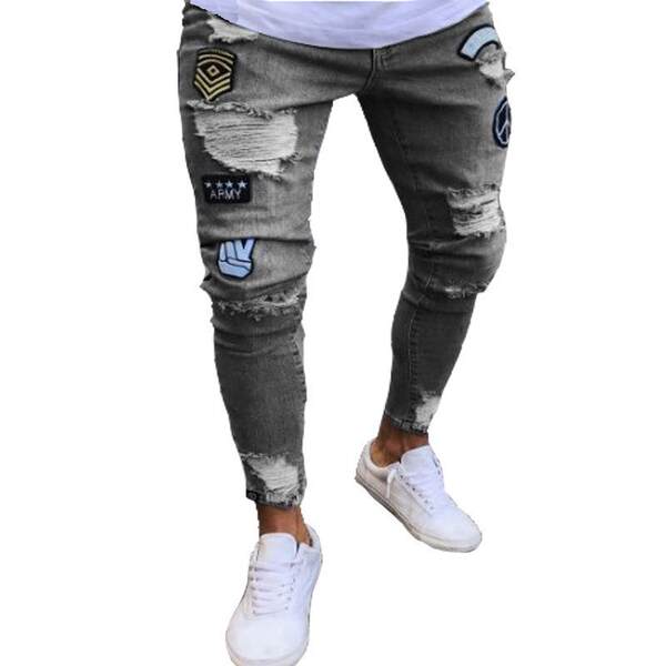 Jeans masculinoswisheBay Pequenos Pés Quente Venda de Calças masculinasJeans 4X Bandeira Transfronteiriça LS