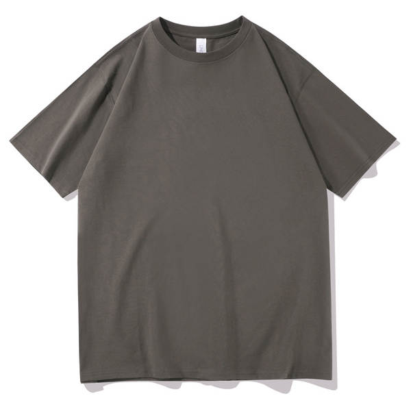 T-shirt de algodão puro para homens de peso pesado de 230 g de pulso diário para homens de pulso curto