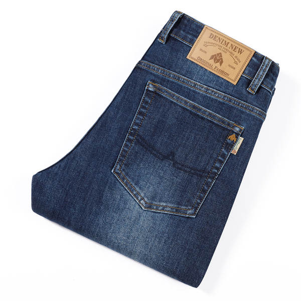 2026 Outono novo jeans masculino revestimento retangular elástico grosso modelo macio confortável masculino calças compridas