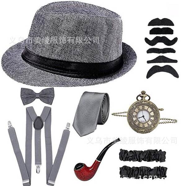 Conjunto de Chapéu e Acessórios para Homem