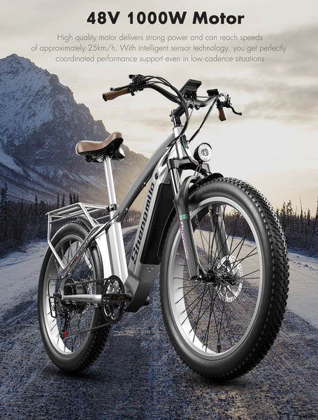 26 polegadas 3.0 elétrico de lítio dianteiro e traseiro motor duplo 500W7 velocidade 36kg de discos de óleo travagem de corte de energia de choque frontal fork