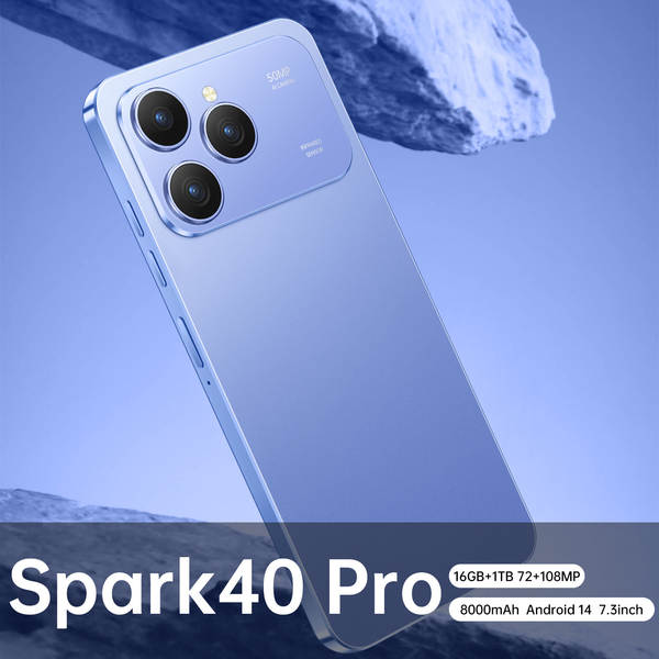 Novo Spark 40 Pro perforado 7.3 grande ecrã Android 14 comércio exterior explosivos em dinheiro 5G smartphone transfronteiriço