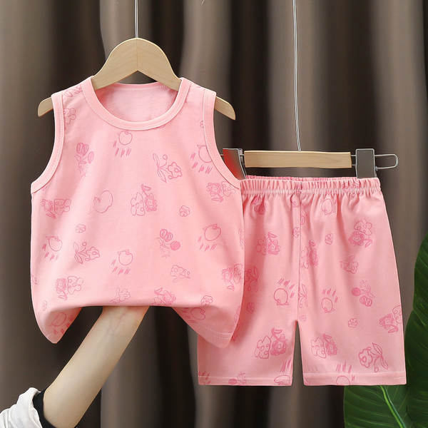 Vestido de verão infantil de algodão